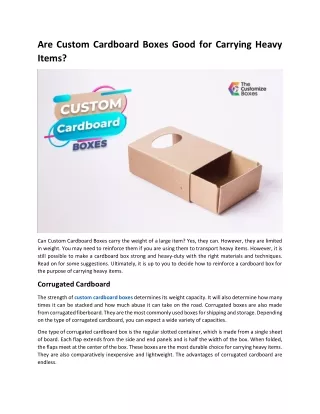 are custom cardboard boxes good for carrying