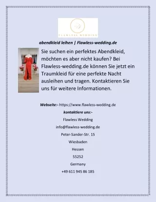 abendkleid leihen  Flawless-wedding.de