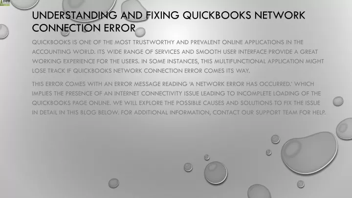 understanding and fixing quickbooks network connection error