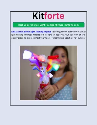 Best Unicorn Swivel Light Flashing Rhymes | Kitforte.com