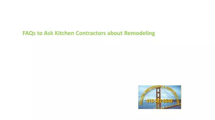 faqs to ask kitchen contractors about remodeling