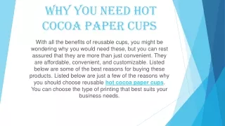 why you need hot cocoa paper cups