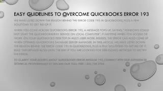 easy guidelines to overcome quickbooks error 193