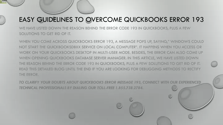 easy guidelines to overcome quickbooks error 193