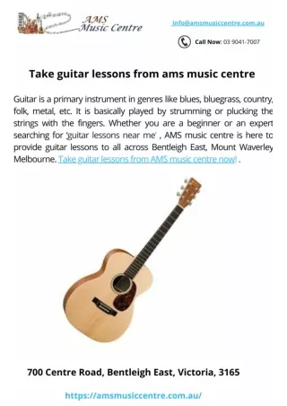 Take guitar lessons from ams music centre