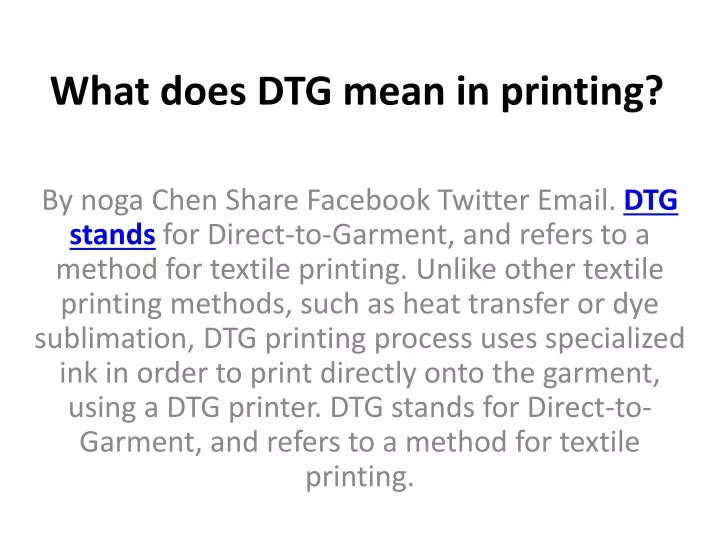 what does dtg mean in printing