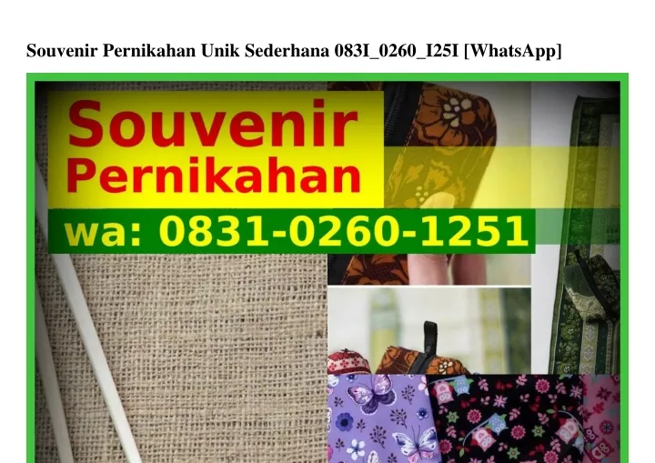 Ppt Souvenir Pernikahan Unik Sederhana 083102601251 Wa Powerpoint Presentation Id11531877 5291