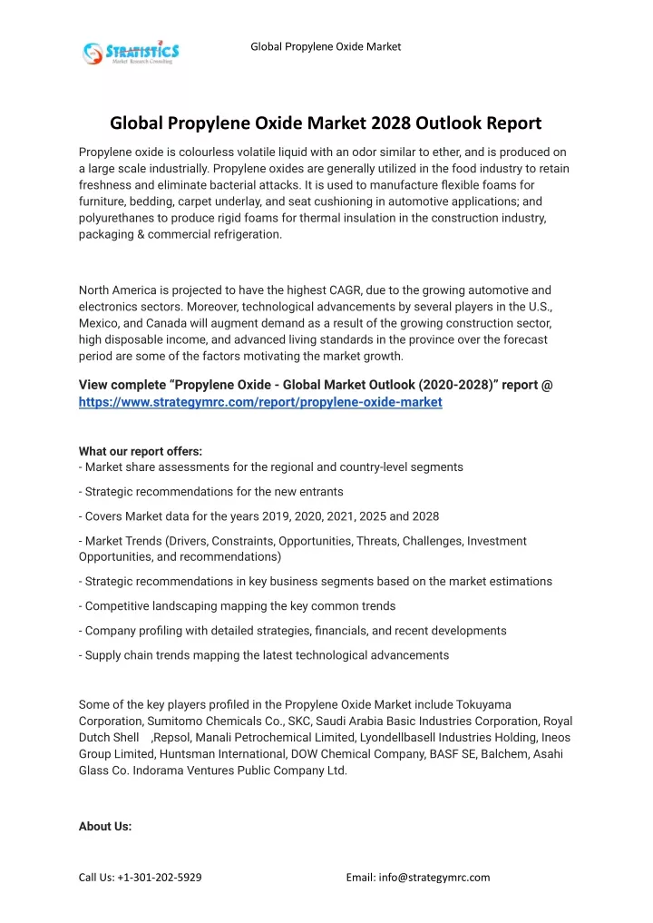 global propylene oxide market