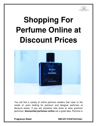 Shopping For Perfume Online at Discount Prices