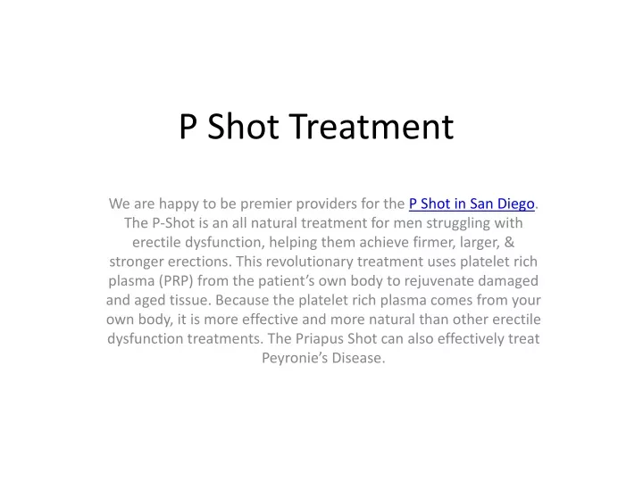 p shot treatment
