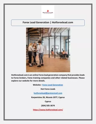 Forex Lead Generation | Hotforexlead.com