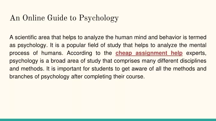 an online guide to psychology