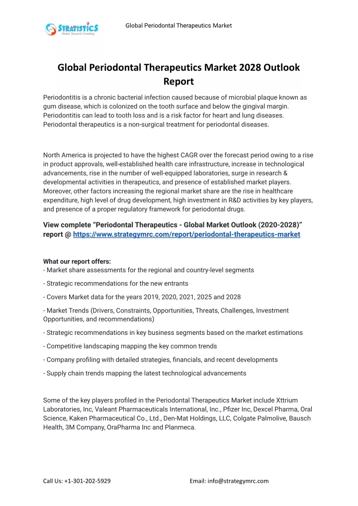 global periodontal therapeutics market