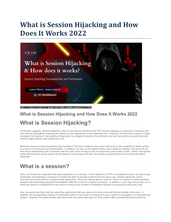 what is session hijacking and how does it works