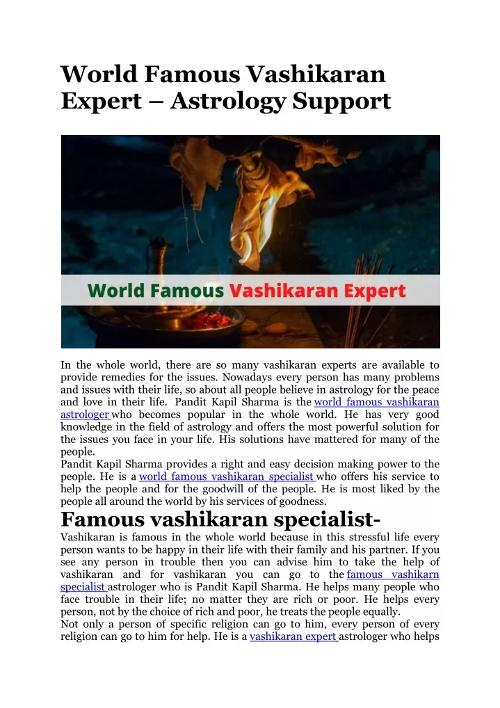 world famous vashikaran expert astrology support