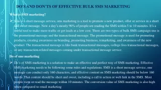 Do's and Don'ts of Effective Bulk SMS Marketing