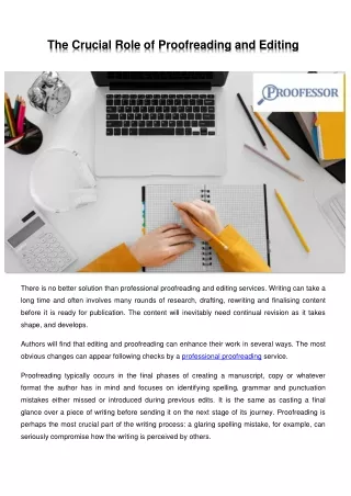 The Crucial Role of Proofreading and Editing