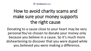 how to avoid charity scams and make sure your money supports the right cause