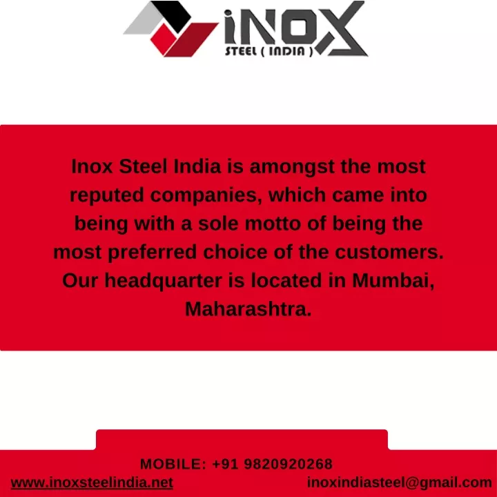 inox steel india is amongst the most reputed