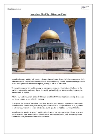 Jerusalem: The City of Heart and Soul | Holy Jerusalem Tours | ITAS Tour