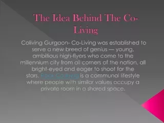 the idea behind the co living