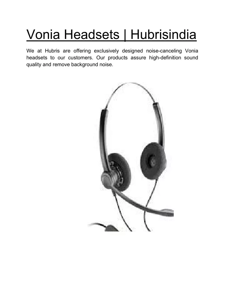 vonia headsets hubrisindia