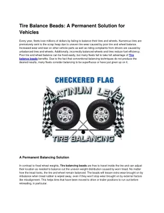 Balance beads| Checkered Flag Tire Balance Beads