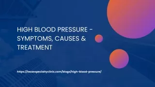 High Blood Pressure - Symptoms, Causes & Treatment
