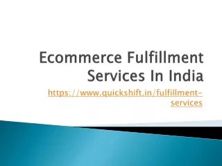 ecommerce fulfillment services in india