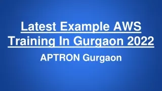 Latest Example AWS Training In Gurgaon 2022