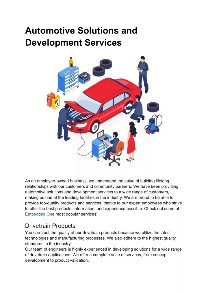 automotive solutions and development services