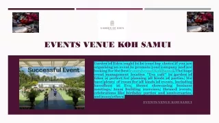 EVENTS VENUE KOH SAMUI