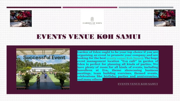 events venue koh samui