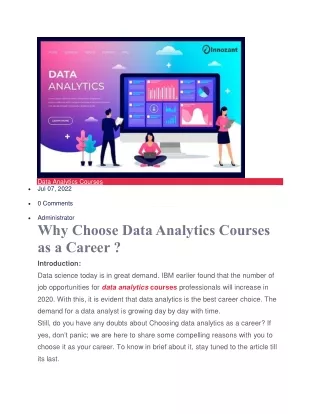 Why Choose Data Analytics Courses as a Career ?