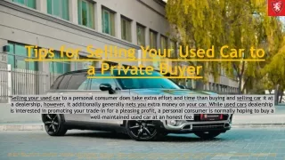 Tips for Selling Your Used Car to a Private Buyer