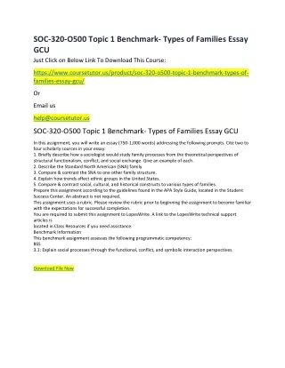 soc 320 o500 topic 1 benchmark types of families
