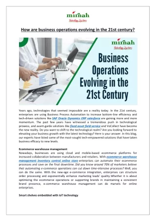 How are business operations evolving in the 21st century