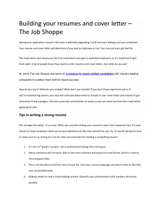 jobs for you-thejobshoppe