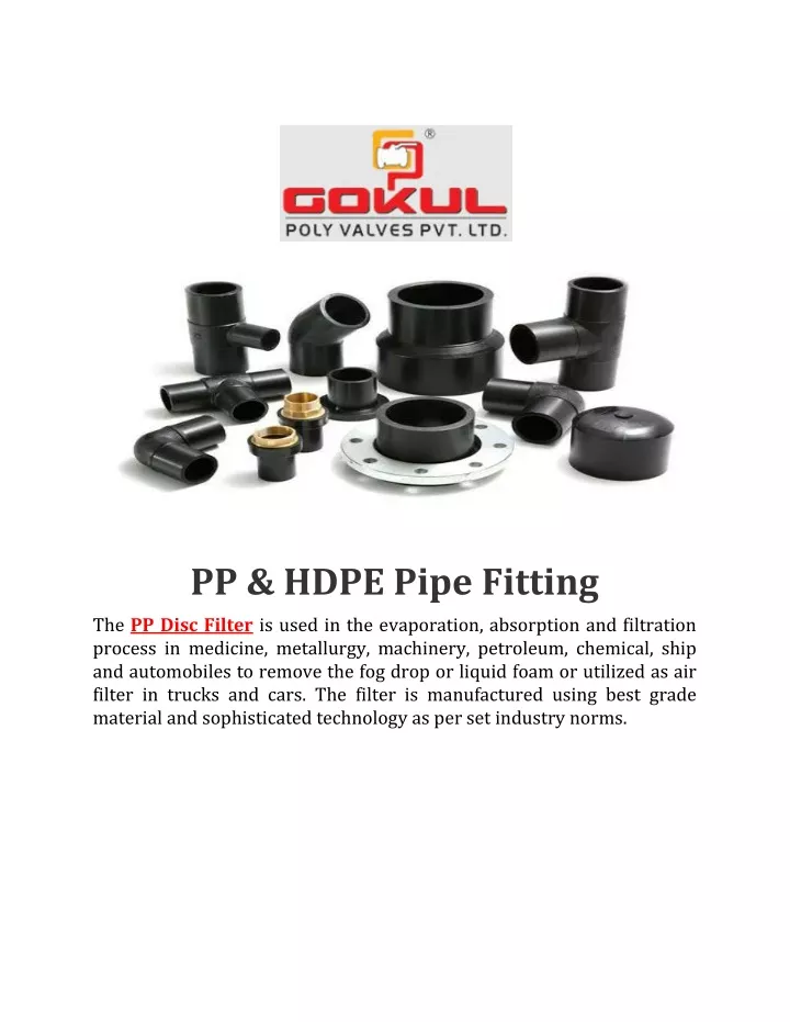 pp hdpe pipe fitting