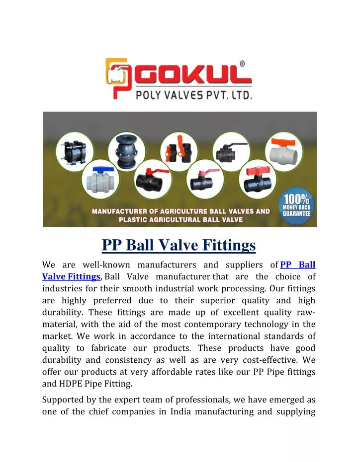 pp ball valve fittings