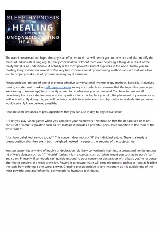 the use of conversational hypnotherapy