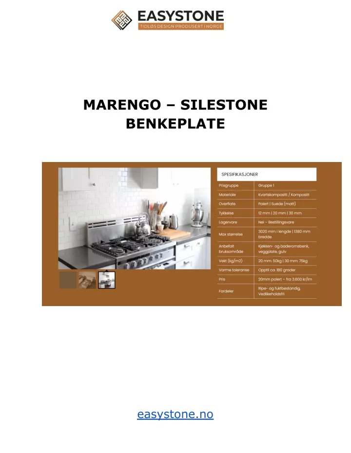 marengo silestone benkeplate