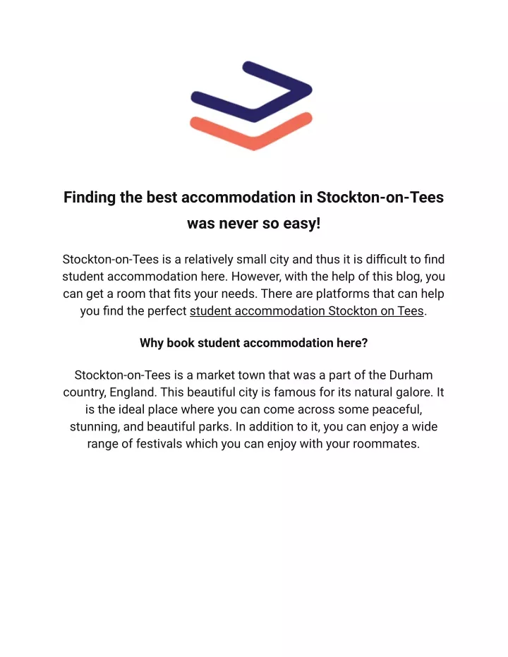 finding the best accommodation in stockton