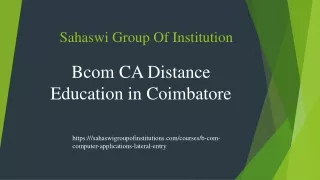 Bcom CA Distance Education in Coimbatore