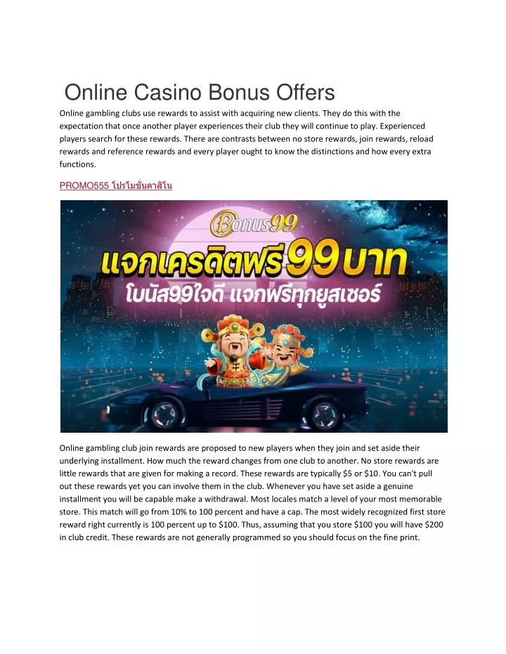 online casino bonus offers