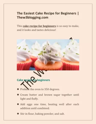 the easiest cake recipe for beginners