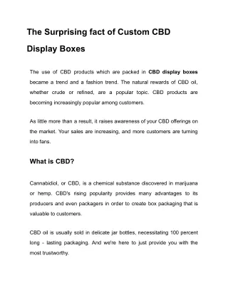 the surprising fact of custom cbd