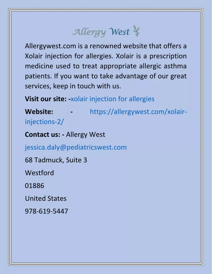 allergywest com is a renowned website that offers