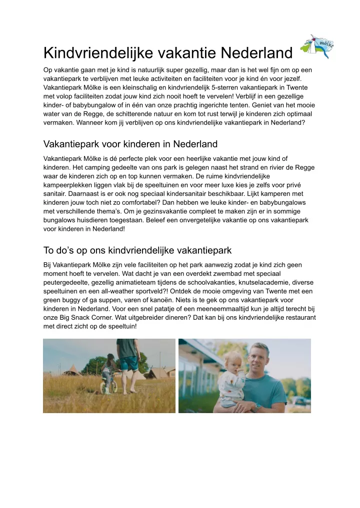 kindvriendelijke vakantie nederland