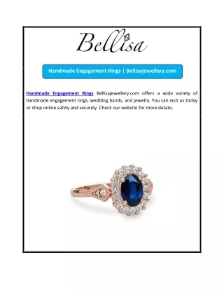 Handmade Engagement Rings | Bellisajewellery.com